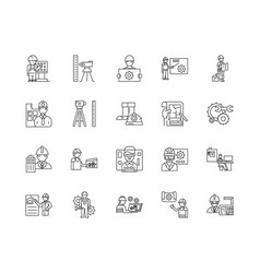 Engineering And Surveing Services Line Icons