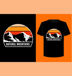 Natural Mountains Retro Vintage T Shirt Design