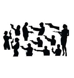 Silhouettes A Person Holding A Gun