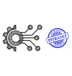 Textured Intranet Stamp And Net Digital Mechanics