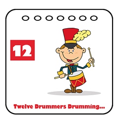 Twelve Drummers Drumming Cartoon