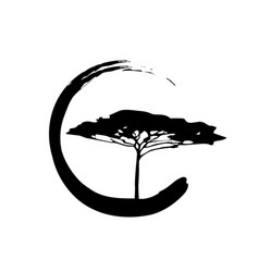 African Tropical Tree Logo Icon Acacia Tree