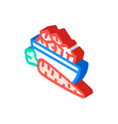 Cut Carrot Cubes Isometric Icon