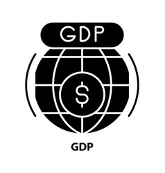 Gdp Icon Black Sign With Editable Strokes