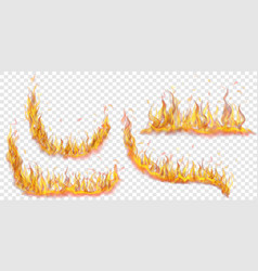 Long horizontal fire flame with smoke Royalty Free Vector