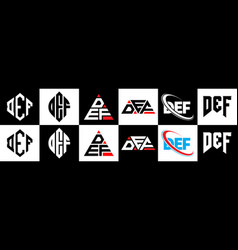 Def Letter Logo Design In Six Style Polygon