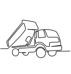 Dump Truck Continuous One Single Line Drawing