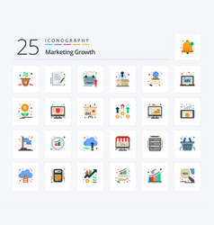 Marketing Growth 25 Flat Color Icon Pack