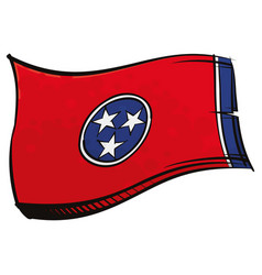 Painted Tennessee Flag Waving In Wind