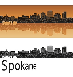 Spokane Skyline In Orange