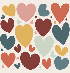 Colorful Hearts Pattern Art For Background