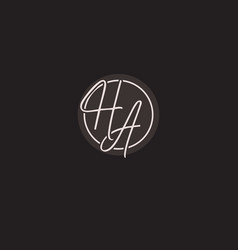 Initials Ha Logo Monogram With Simple Circle Line