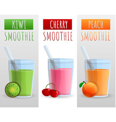 Kiwi Cherry Peach Smoothie Concept Background