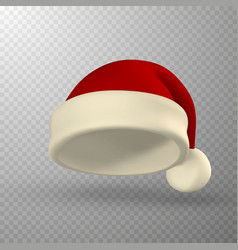 Realistic Red Santa Claus Hat Gradient Mesh Santa