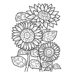 Sunflower Coloring Page For Adults