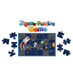 Astronaut In Space Photo Puzzle Game Template