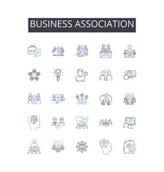 Business Association Line Icons Collection