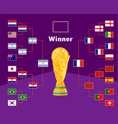 Flags Emblem Countries And Trophy World Cup Symbol