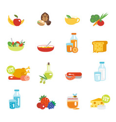 Healthy Eating Flat Icons