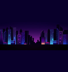 Futuristic Night City Cityscape On A Dark