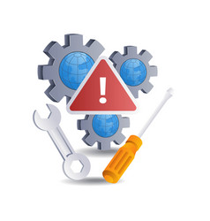 Repair Error Warning Flat Isometric 3d