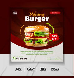 Delicious Burger Menu Social Media Template Flyer