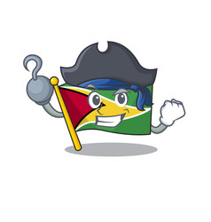 Flag Guyana Isolated In Cartoon Pirate