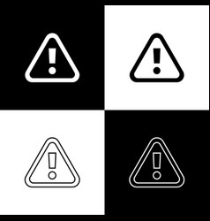 Set Exclamation Mark In Triangle Icon Isolated