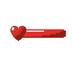 Vedeo game heart lifes bar Royalty Free Vector Image