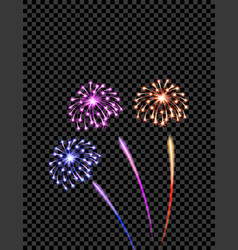 Celebratory Violet Yellow And Blue Fireworks