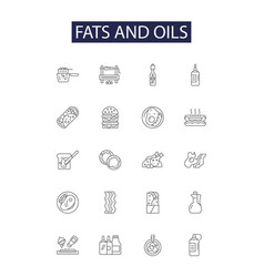 Fats And Oils Line Icons And Signs Oils