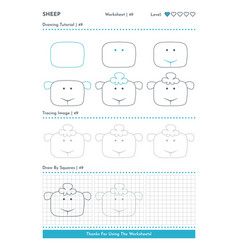 How To Draw Doodle Animal Sheep Cartoon Character