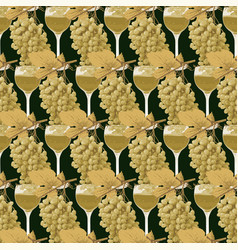 Seamless Pattern With Realistic Green Grapes