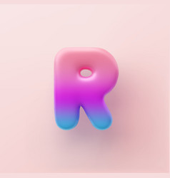 3d Colorful Gradient Letter R On A Light