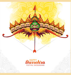 Bow And Arrow Of Rama In Happy Dussehra Card