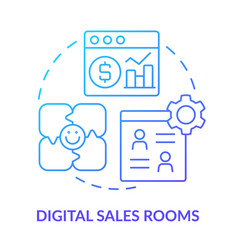 Digital Sales Rooms Blue Gradient Concept Icon