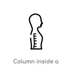 Outline Column Inside A Male Human Body In Side