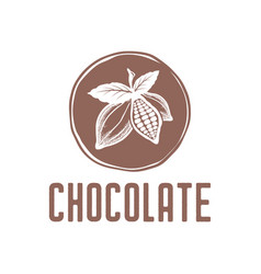 Cacao Chocolate Fruit Organic Farm Logo Label