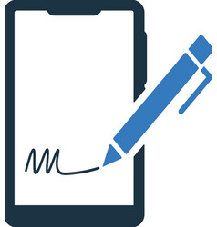 Digital Mobile Pen Signature Icon Simple Editable