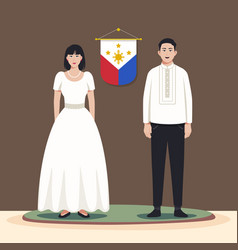 Flat Design Philippine Wedding With Flag