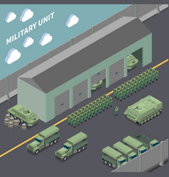 Military Unit Isometric Composition