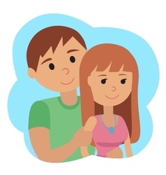 Couple Younger Man And Woman In Cloud Icon