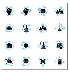 Digital Transformation Glyph Icons Set