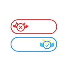 Fact Vs Myth Angel And Devil Button Icon