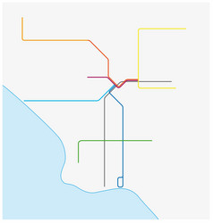 Los Angeles Metro Map California United States