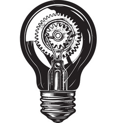 Steampunk Gear Glow Bulb Icon Brass