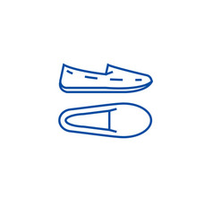 Moccasins Line Icon Concept Flat