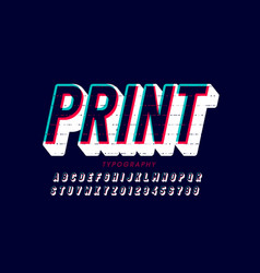 Offset Print Style Font Design