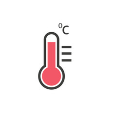 Red Termometer Icon On White Background Eps 10