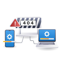 Repair Warning Error Code 404 Flat Isometric 3d